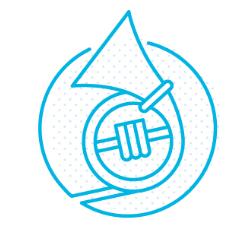 Maryland Day blue French horn icon